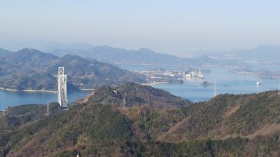 尾道市向島、高見山展望台から臨む尾道水道