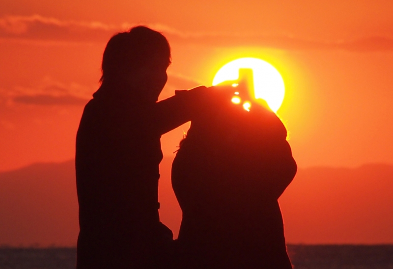 夕陽の二人